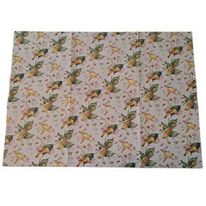 Vintage Dennison Yellow Bird Lark Wrapping Paper Estate Find Mid Century Modern